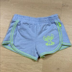 Disney Stitch Blue & Neon Green Embroidered 4/5 Girl’s Shorts